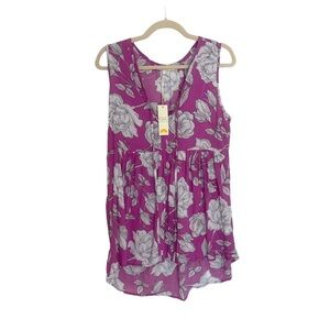 Pink floral floaty summer blouse size small New with tags C&C California